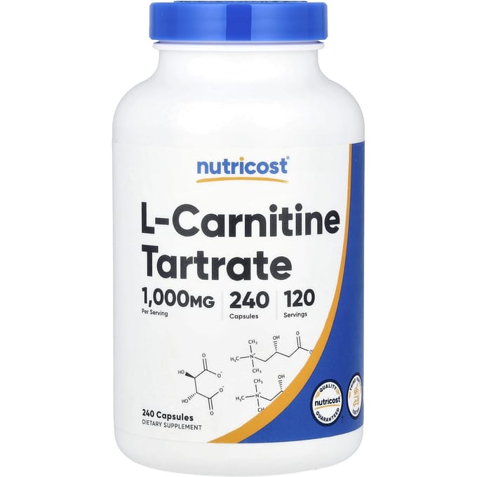 L-Carnitine Tartrate, 240 Capsules (500 mg par capsule)