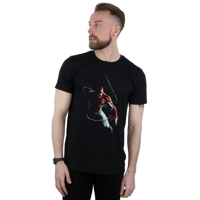Marvel Heren Spider-Man Schilderij T-Shirt (Zwart)