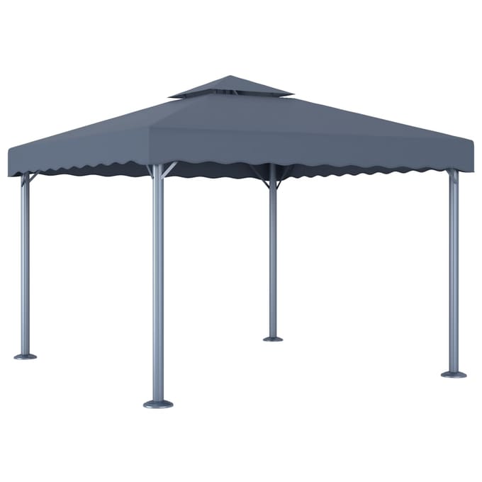 vidaXL - Prieel - 300x300 - cm - aluminium - antraciet