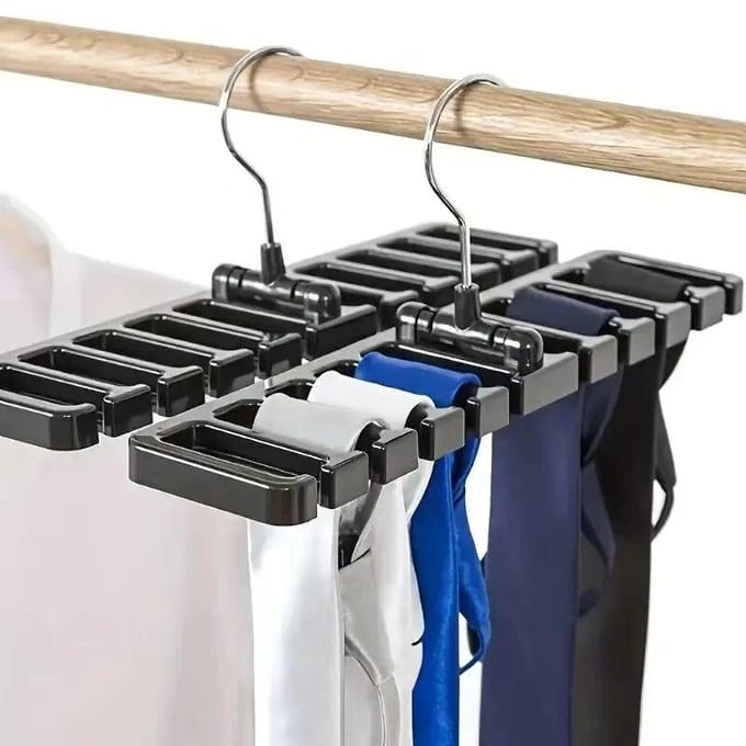 Stropdasriemhanger Garderoberiem Roterende organisatorrek Multifunctionele sjaalhanger Thuiskast Opslaghouder Accessoires 1PCS wit