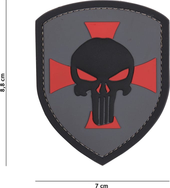 101 Inc Embleem 3D Pvc Schild Punisher Kruis Grijs  20002