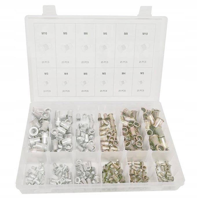 Silver - Nitonakrętek Set - 300 stuks - M3-M10 - Staal en Aluminium