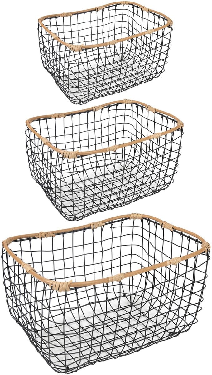 Metalen manden JIMO, set van 3 - Zwart/natuur
