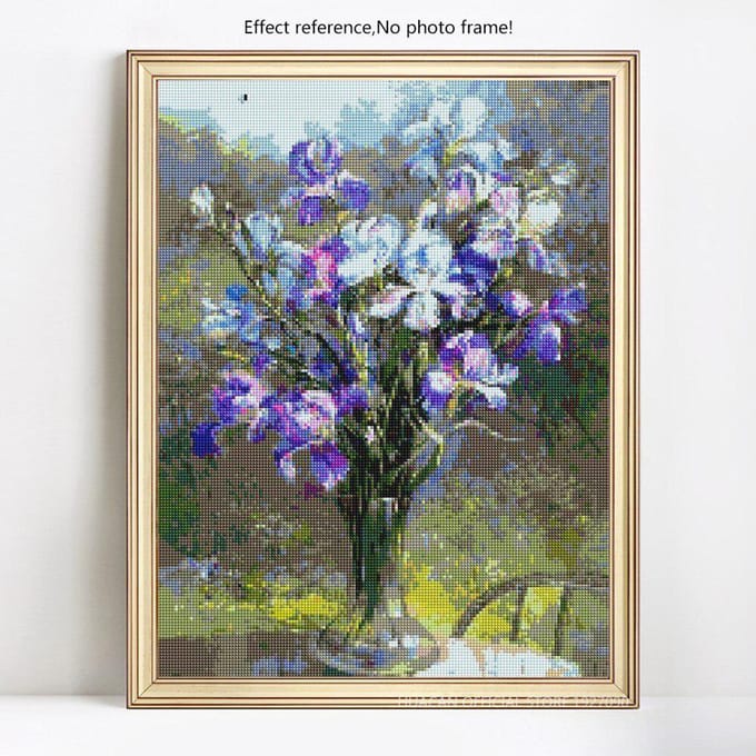 Peinture Diamant 5D DIY Ronde Complète Scénique Fleur Broderie Vente Strass Image 20X30 gray