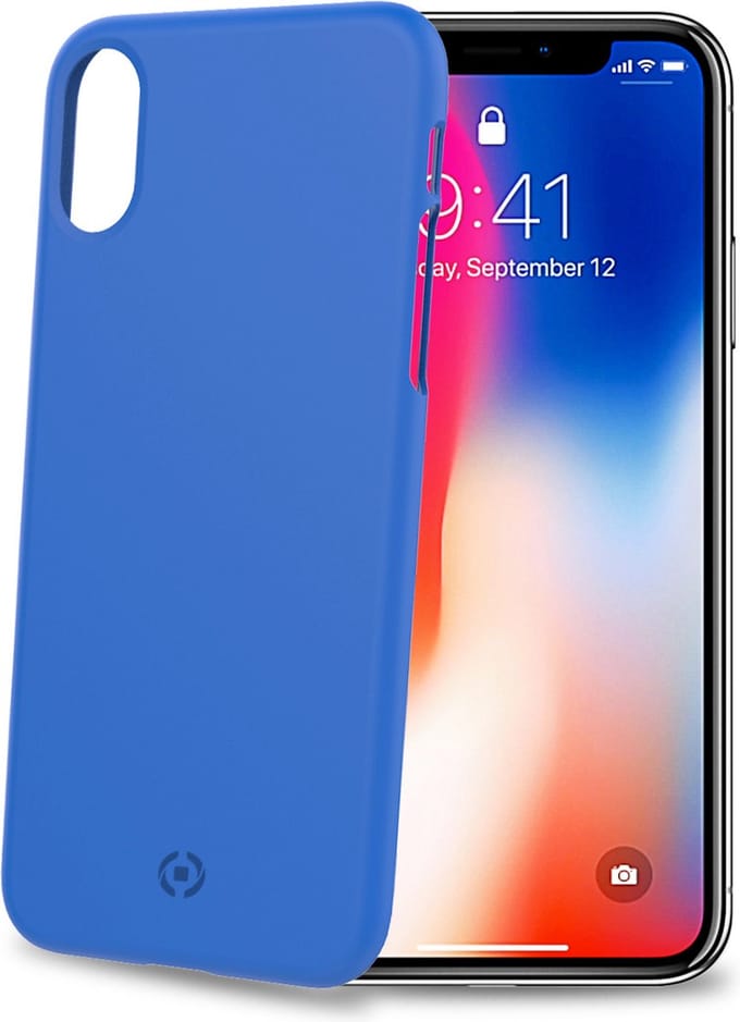 Celly - Shock Back Cover iPhone X/Xs - Kunststof - Blauw -