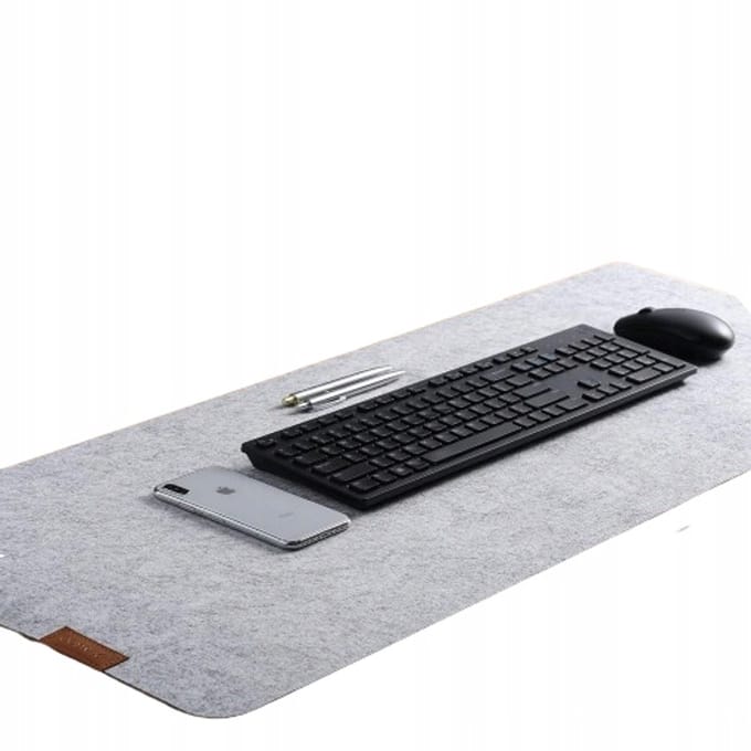 Grote Antislip Bureauonderlegger van Vilt - 100x40 cm - Grijs