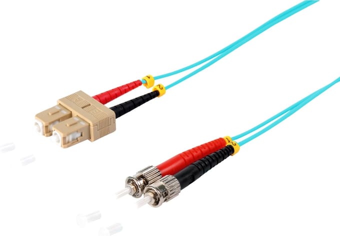 Duplex Patchkabel SC/ST 50/125µ OM3 aqua 3m