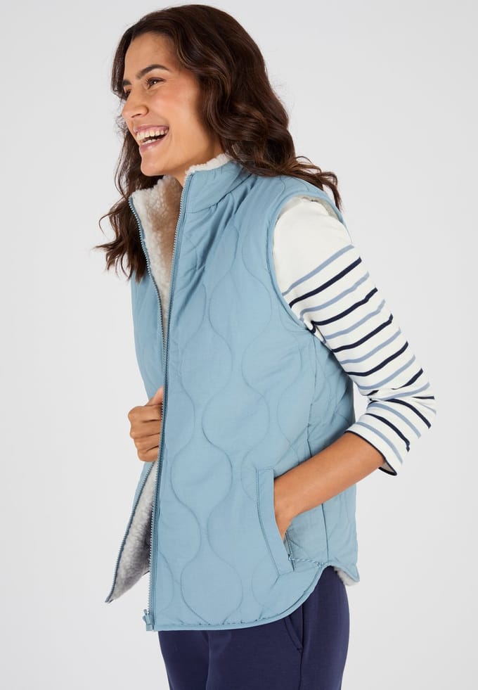 Damart - Mouwloos vest omkeerbaar - Dames - Blauw - M