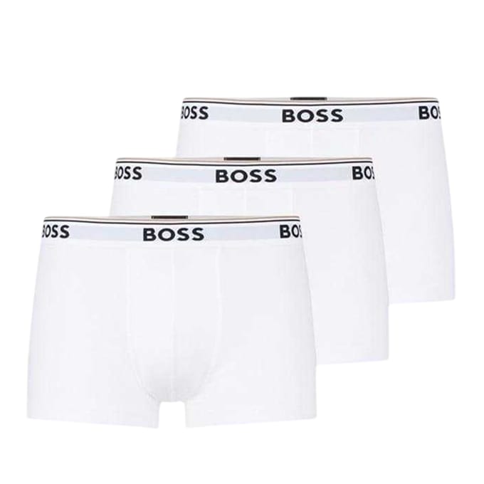 Boss Heren Bodywear Logo Boxershorts (Set van 3) (Wit)