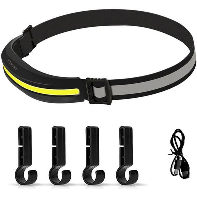 Koplamp met haken Oplaadbare koplamp IPX4 Waterbestendige veiligheidshoofdlamp voor buiten zwart