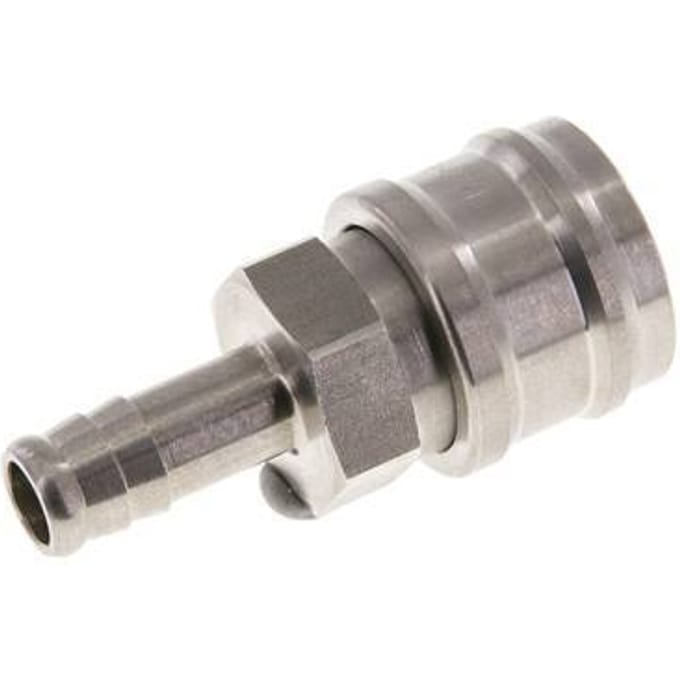 RVS DN 7.2 (Euro) Luchtkoppeling Snelkoppeling 10 mm Slangpilaar Double Shut-Off