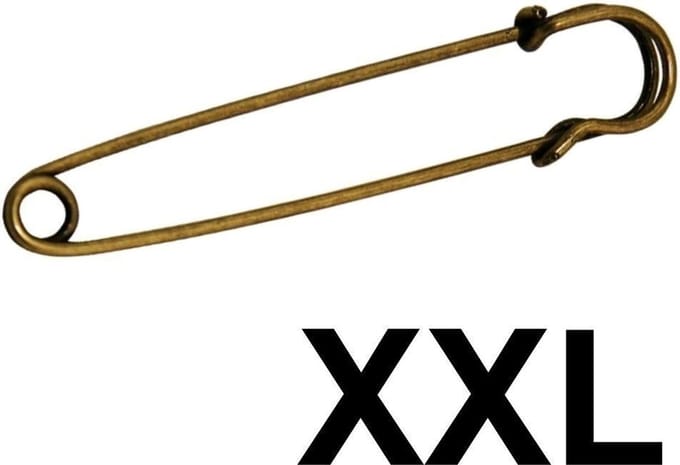 Fako Bijoux® - Sierspeld - Sjaalspeld - Vestsluiting - Vestspeld - Veiligheidsspeld - Classic XXL - 100mm - Brons