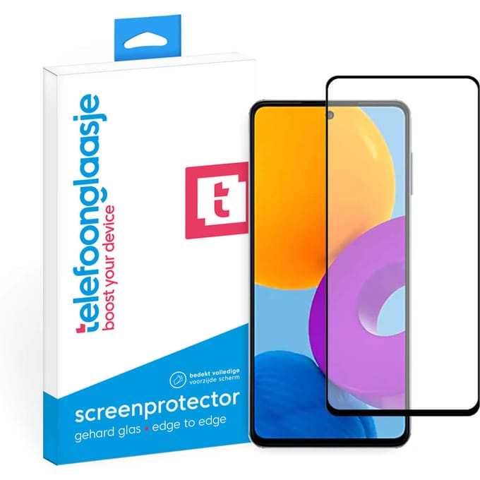 Samsung Galaxy M52 screenprotector gehard glas Edge to Edge