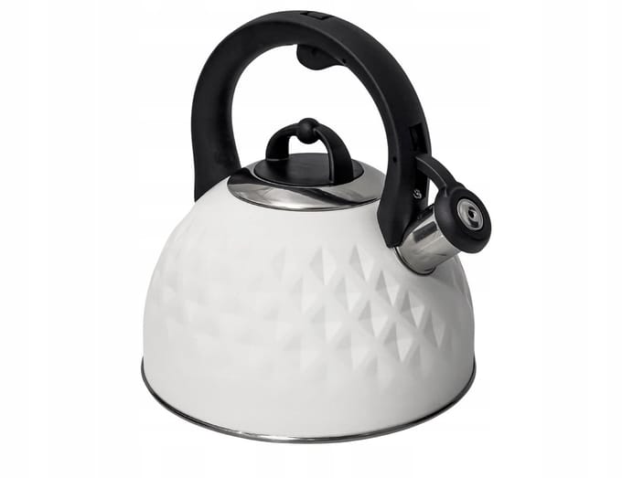 Meyerhoff RVS fluitketel 2,5 liter MH-105 – Inductie fluitketel – Wit – 3D reliëf design