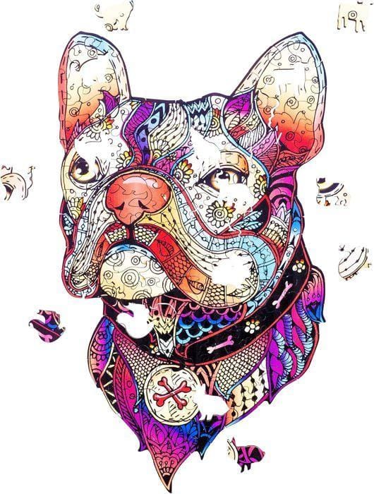 602250 - Puzzle en Bois Animaux : Chien A3 - 213 pcs - Formes uniques - Puzzle Adultes - Boite cadeau - Dès 12 ans.
