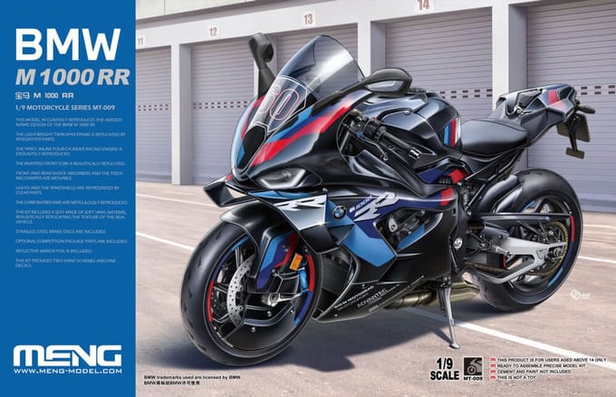 Meng Model Modelbouwpakket Motorfiets - MENG MT009 BMW M1000RR - Duitse Motorfiets Plastic - 1:9 - Modelbouw