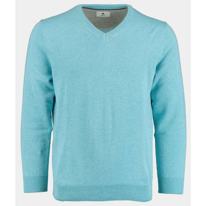 Bos Bright Blue Pullover cotton regular fit aqua 518100cct-13/965