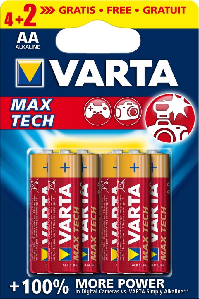 Varta Max Tech AA06 4+2pcs Wegwerpbatterij Alkaline