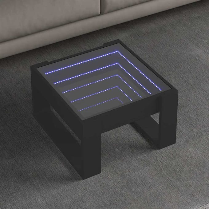 vidaXL - Salontafel - met - Infinity - LED - 50x53x30 - cm - zwart