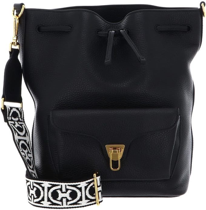COCCINELLE Leren schoudertas Beat Bucket Bag Noir zwart