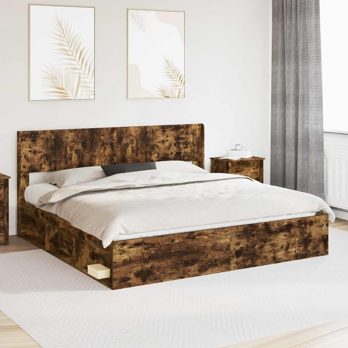 vidaXL - Hoofdbord - Gerookt - eiken - PB