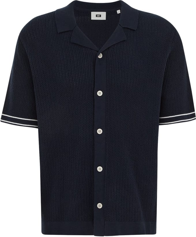 WE Fashion Heren regular fit gebreide polo met structuur