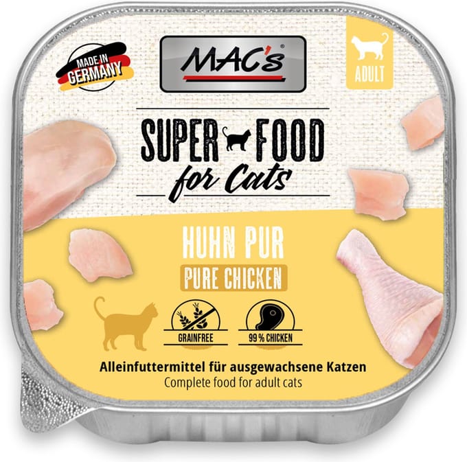 Mac’s Kattenvoer kuipje 99% vlees - Kip 16 x 100g