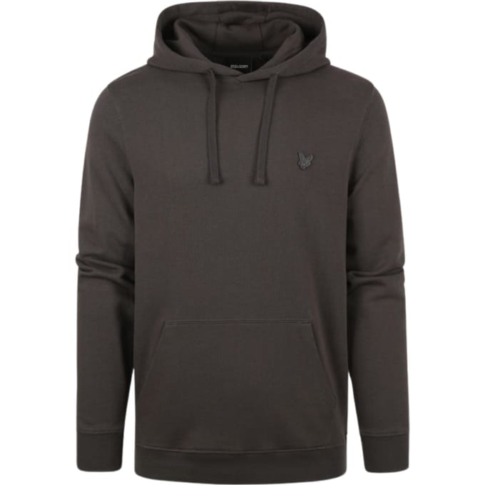 Lyle & Scott tonale Eagle-logo gunmetal grijze pull-over hoodie