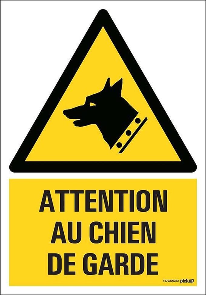 Pickup bord panneau 23x33 cm Combi - Attention au Chien de garde