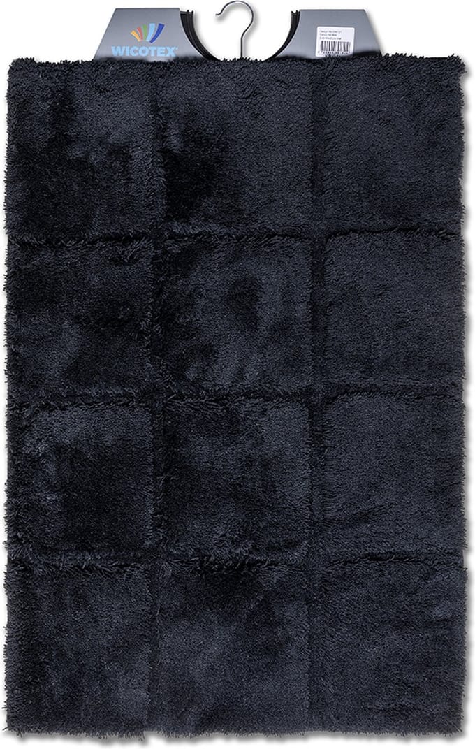 Wicotex - Badmat ruit Zwart - Badmat - Antislip onderkant - Afmeting 60x90cm