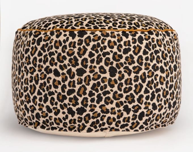 Sissy-Boy - Bruine poef met leopard patroon