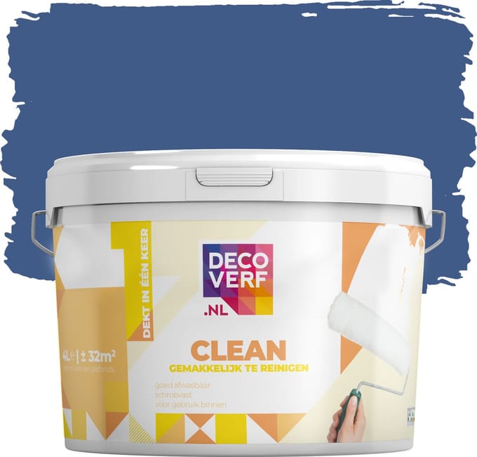 Decoverf clean muurverf koningsblauw, 4L