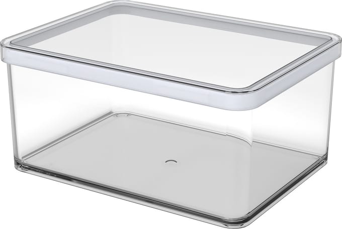 Rotho Loft voedselbewaardozen - met witte siliconenafdichtring - kaasdoos 2,25 liter - transparant