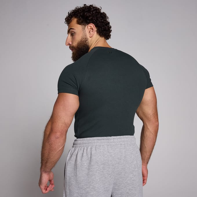 MP Origin geribd spieraccentuerend T-shirt voor heren - Verwassen zwart - M