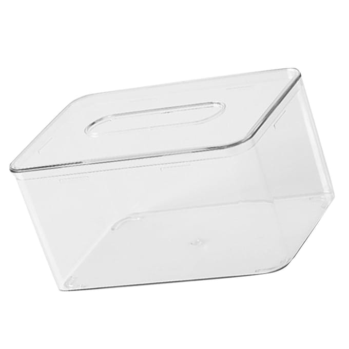 Duidelijke Tissuebox Multifunctioneel Rechthoekig Decoratief Ruimtebesparend Transparante Servethouder Dispenser white
