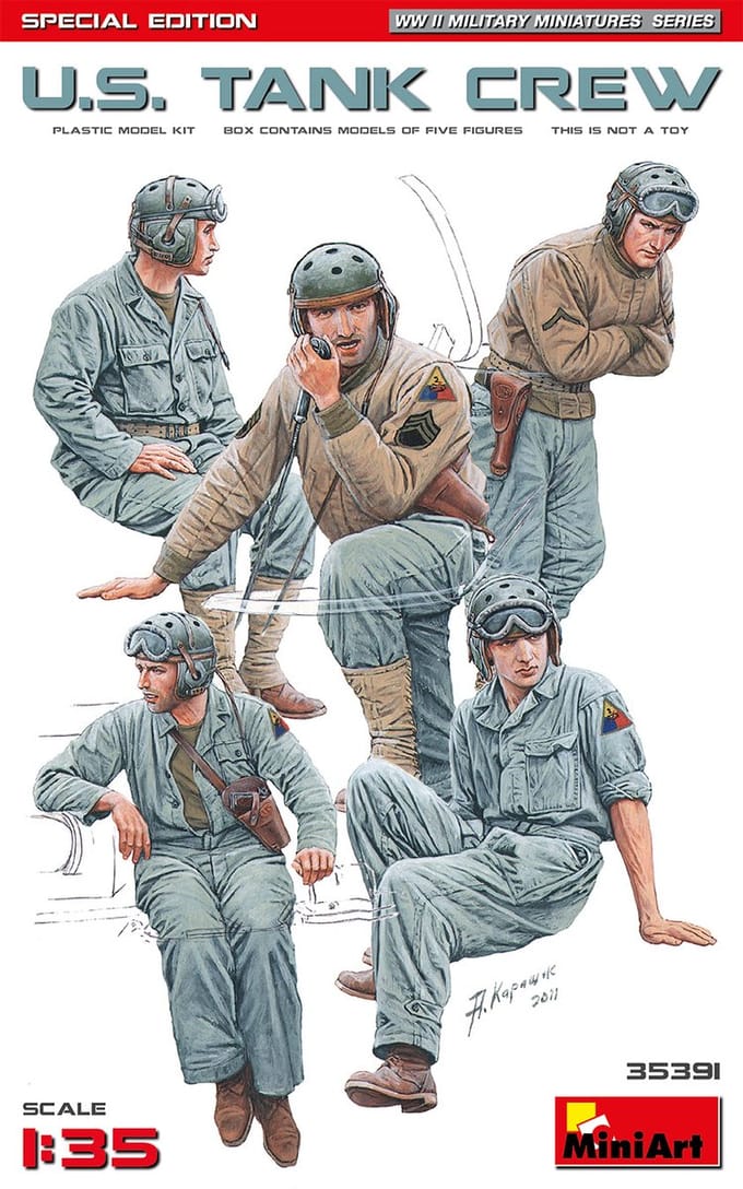 MiniArt Modelbouwpakket Militaire voertuigen - 35391 U.S. Tank Crew - Special Edition Plastic - 1:35 - Modelbouw
