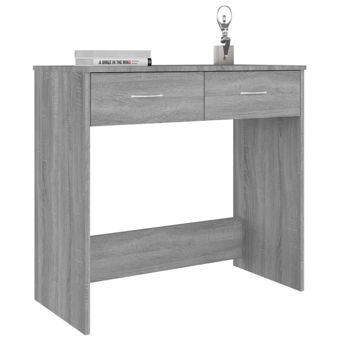 vidaXL - Bureau - 80x40x75 - cm - bewerkt - hout - grijs - sonoma - eikenkleurig
