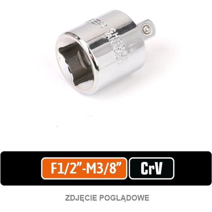 Teger Verloopstuk 1/2" naar 3/8" CRV Staal