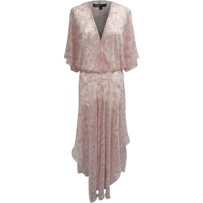 Maje Rifal maxi-jurk met paisleyprint in roze polyester