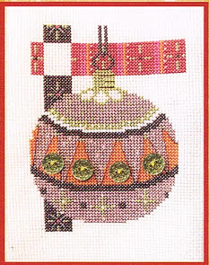 dmc mini kit T704K/2 borduurkaart kerstbal 7,5x6,3cm