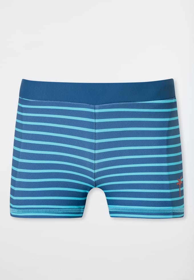 Zwembroek gebreide LSF40+ strepen aqua - Aqua 92
