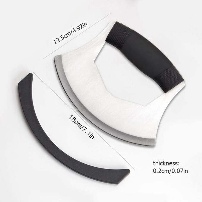 Roestvrijstalen Pizzasnijder met Beschermhoes Ergonomische Antislip Handgreep Wiegmes zilver
