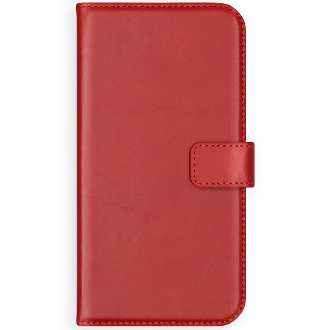 Selencia Hoesje - Geschikt voor Apple iPhone 12 Pro Max - Echt Lederen Bookcase - Rood
