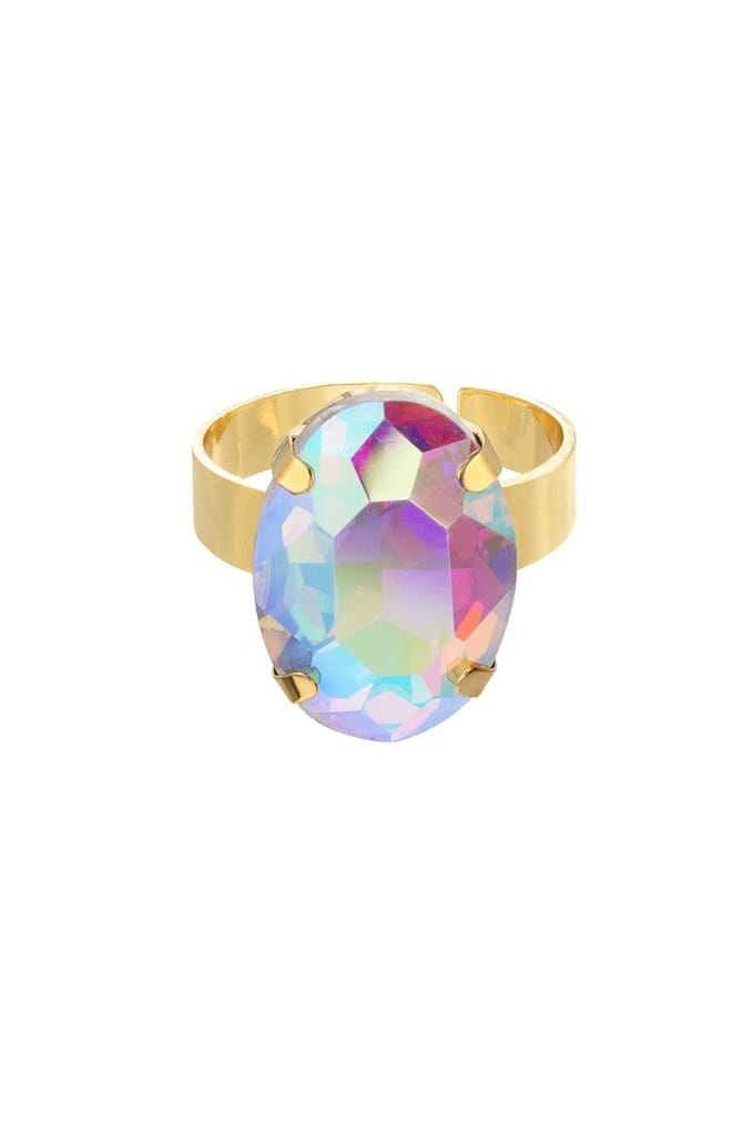YEHWANG Ring glaskraal - wit