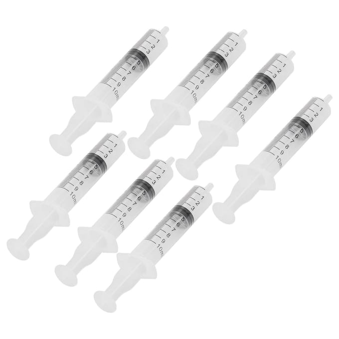 7 stuks 10 ml Kwantitatieve Parfum Doseerspuit met Dop Vloeistof Vul Doseerspuit Gereedschap white