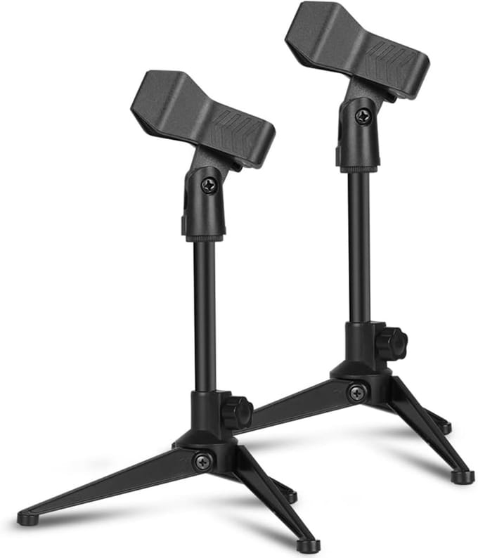Verstelbare en opvouwbare microfoonhouder voor tafel - 2 stuks