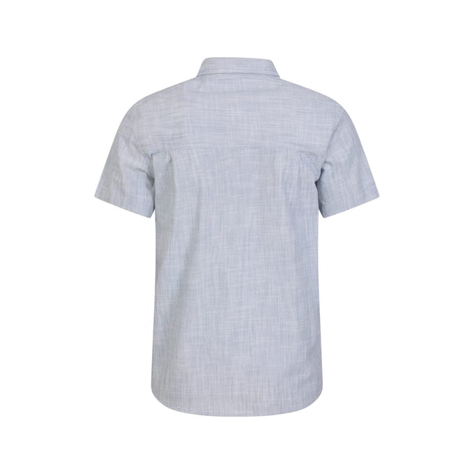 Mountain Warehouse Heren Kokosnoot Slub Overhemd met Korte Mouwen (Blauw)