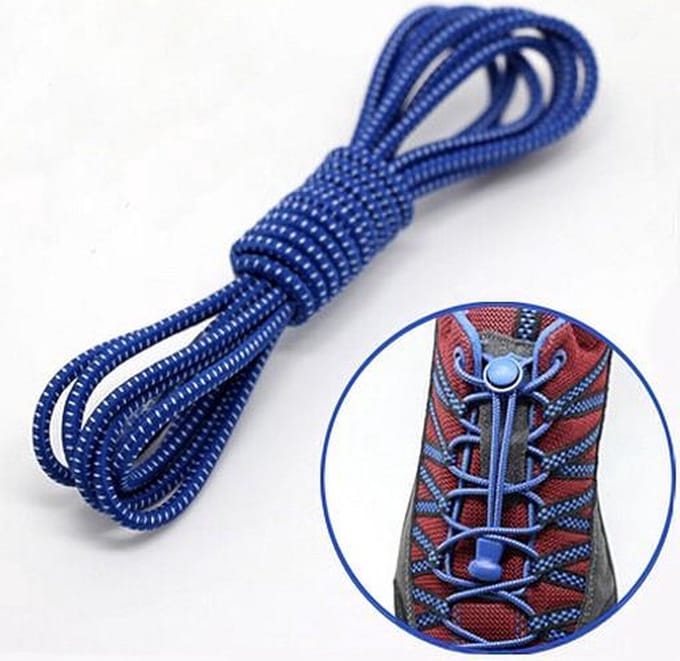 *** Lock veters - Ronde Elastische Schoenveters - Hardlopen - Wandelen - Laces - Blauw - van Heble® ***