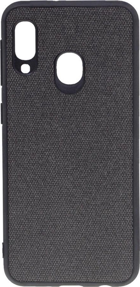 Shop4 - Samsung Galaxy A20e Hoesje - Zachte Back Case Denim Zwart