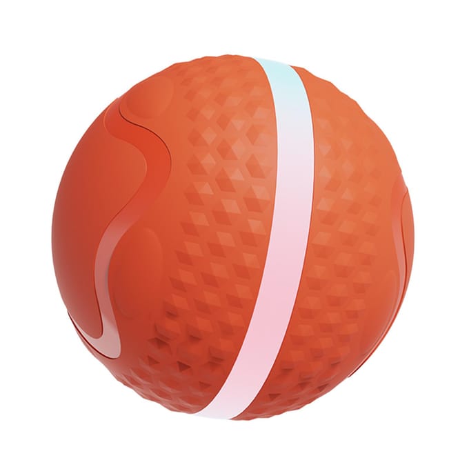Jouets pour Chiens Intelligents Interactifs à Détection de Mouvement avec Lumières LED Roulement Automatique Jouets pour Chiens de Petite/Moyenne Taille Rechargeable par USB orange